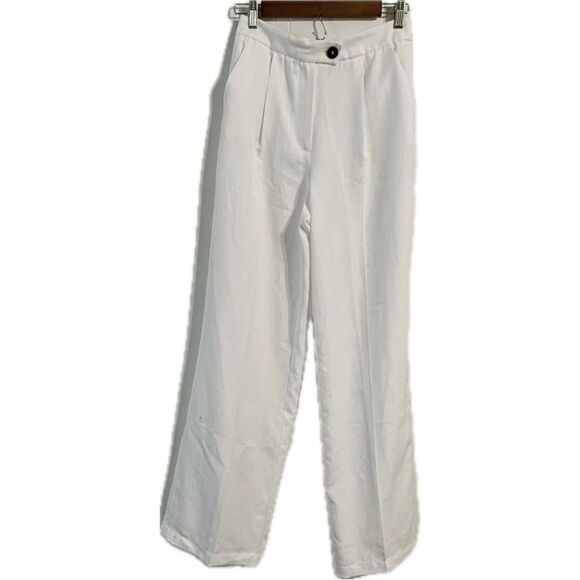 Bershka White Wide Leg Pants - Picture 1 of 4